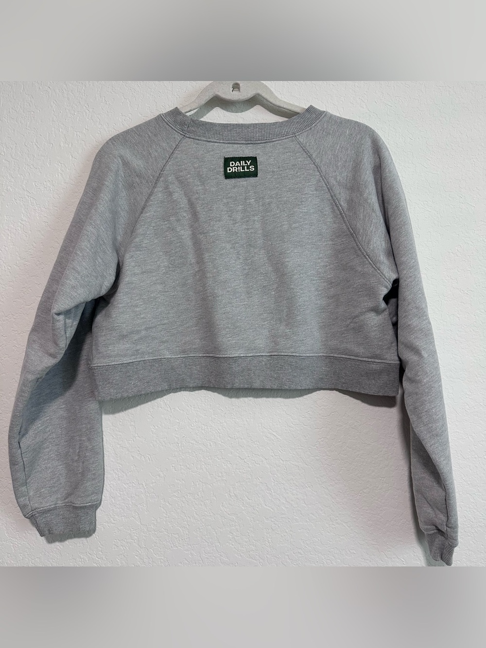 Daily Drills Light Gray Cropped Crewneck Sweatshirt
